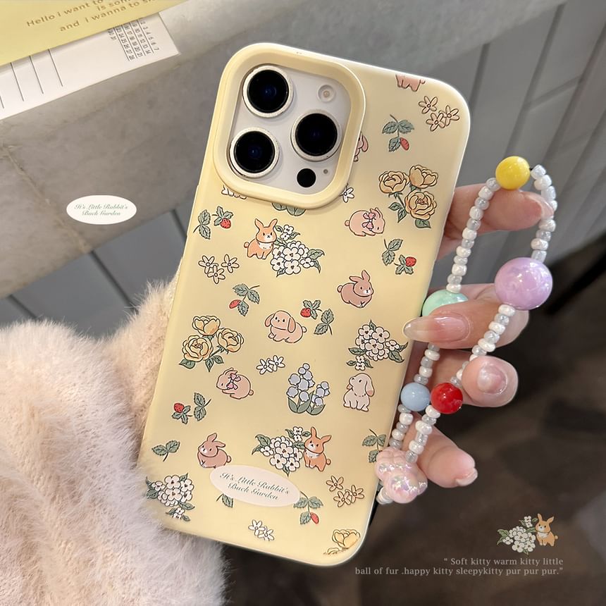 / Strap Phone Bead Case Set Print Rabbit