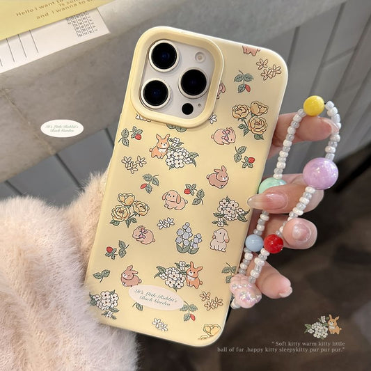 Rabbit Phone Set Print / Bead Strap Case