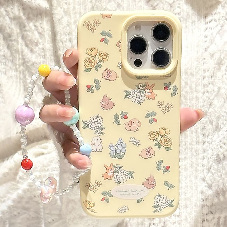 / Strap Phone Bead Case Set Print Rabbit