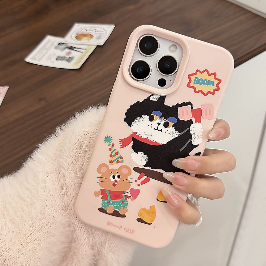 Print Cartoon Case Bead Phone / Set Strap