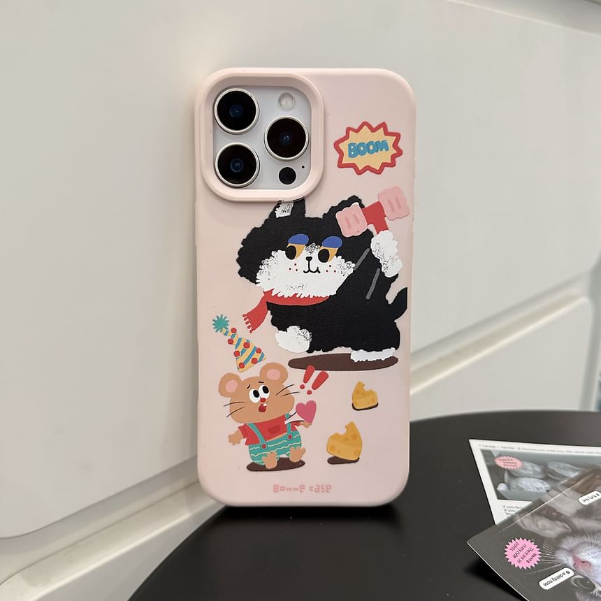 Print Cartoon Case Bead Phone / Set Strap