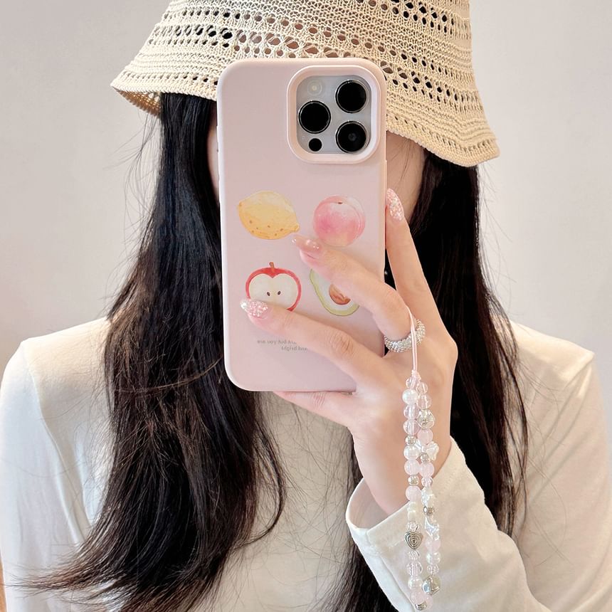 / Fruit Case Set Strap Phone Print Bead