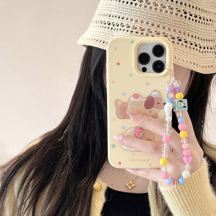 Phone Print Set / Bead Dog Strap Case