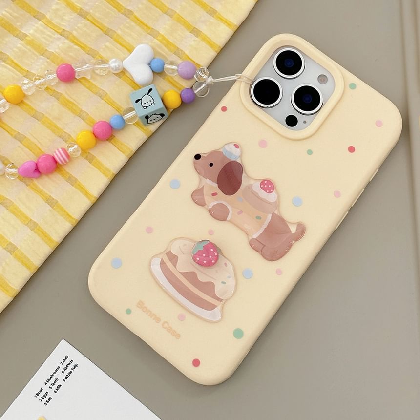 Phone Print Set / Bead Dog Strap Case