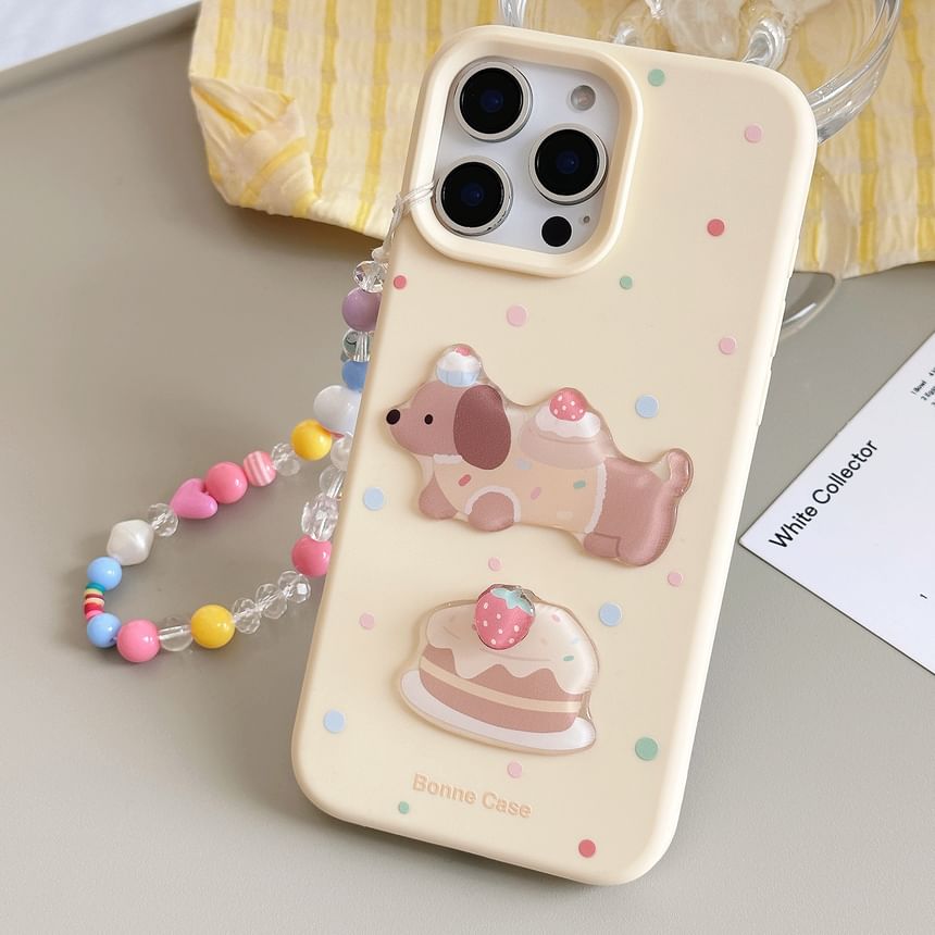 Phone Print Set / Bead Dog Strap Case