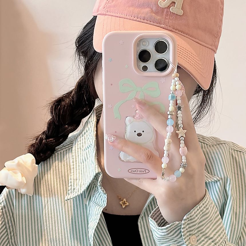 Phone Set / Bead Case Strap Dog Print