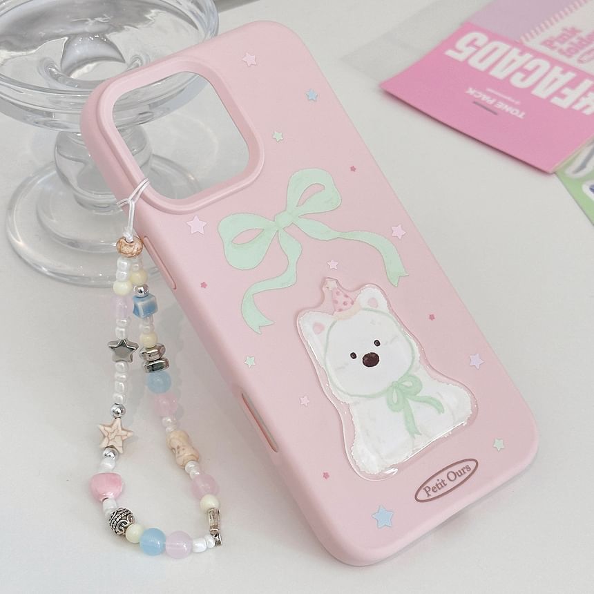 Phone Set / Bead Case Strap Dog Print