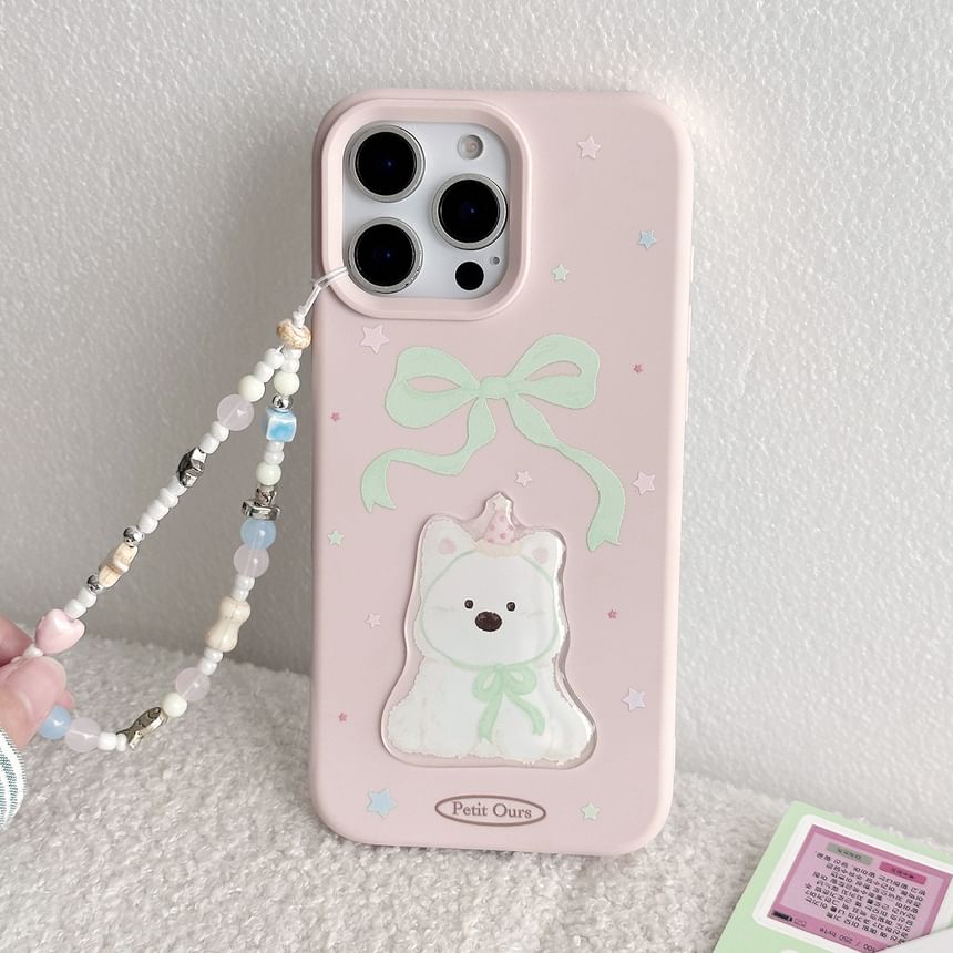 Phone Set / Bead Case Strap Dog Print