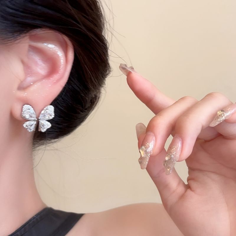 Stud Rhinestone Earring Butterfly