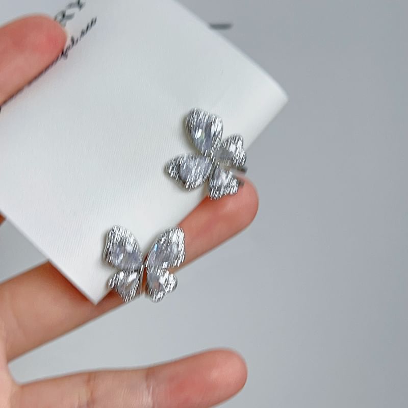 Stud Rhinestone Earring Butterfly