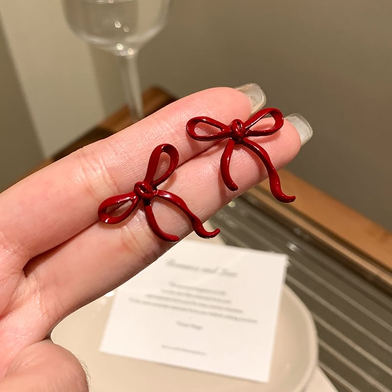 Silver 925 Bowknot Earring Sterling Stud