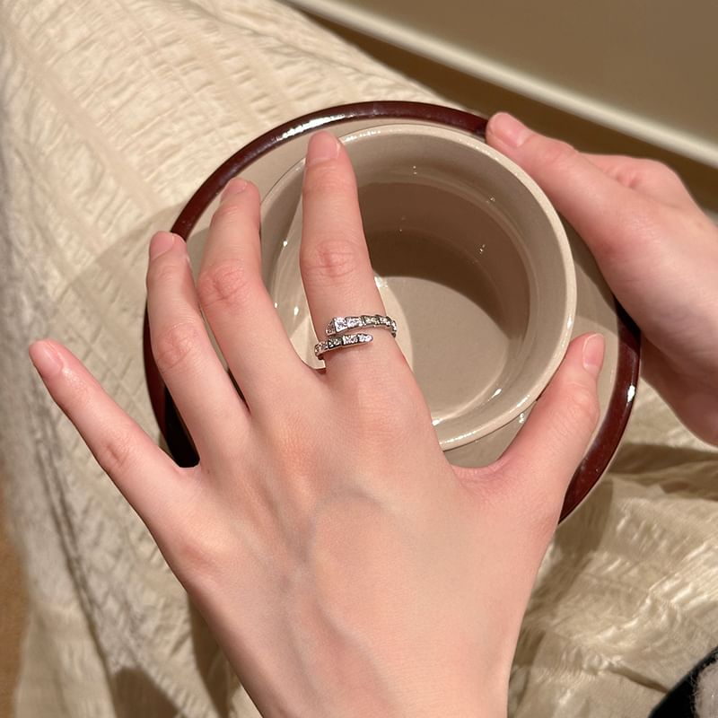Open Rhinestone Snake Ring