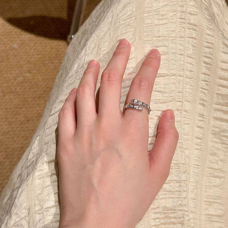Open Rhinestone Snake Ring