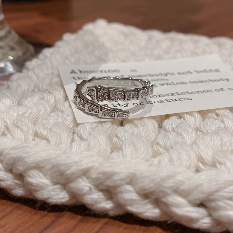 Open Rhinestone Snake Ring