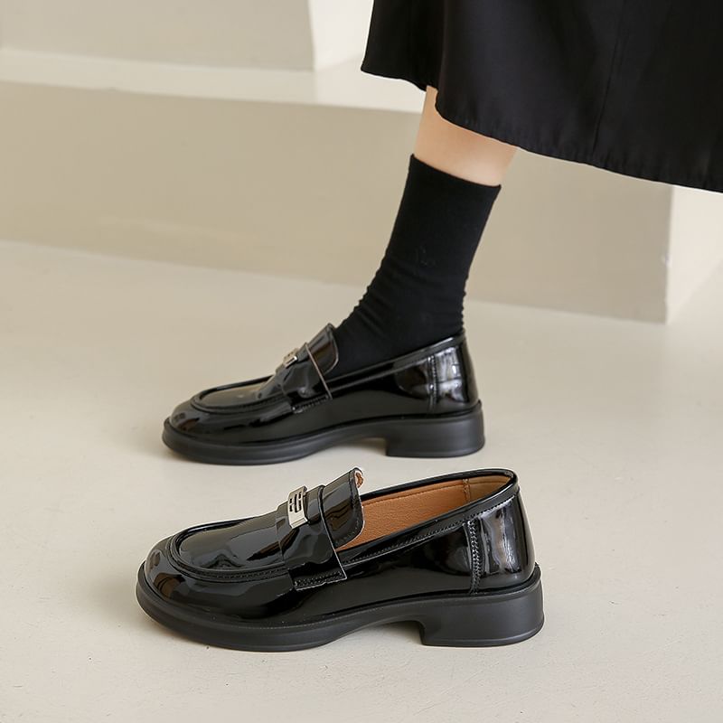 Platform Patent Leather Loafers