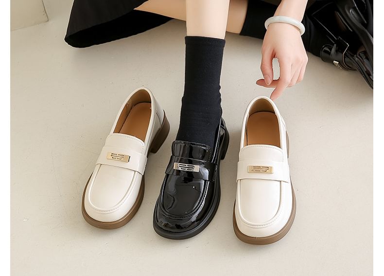 Platform Patent Leather Loafers