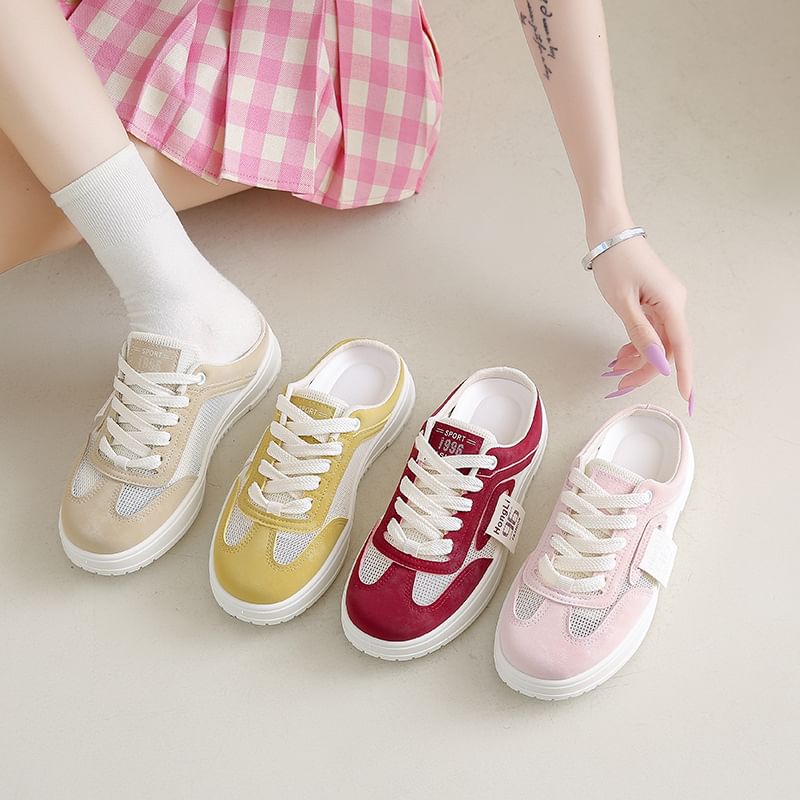 Mules Sneaker Panel Platform Mesh