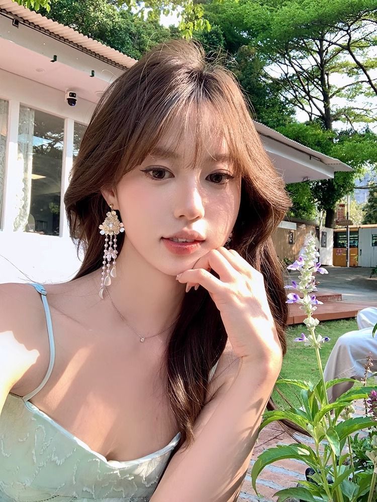 Floral Alloy Fringed Earring