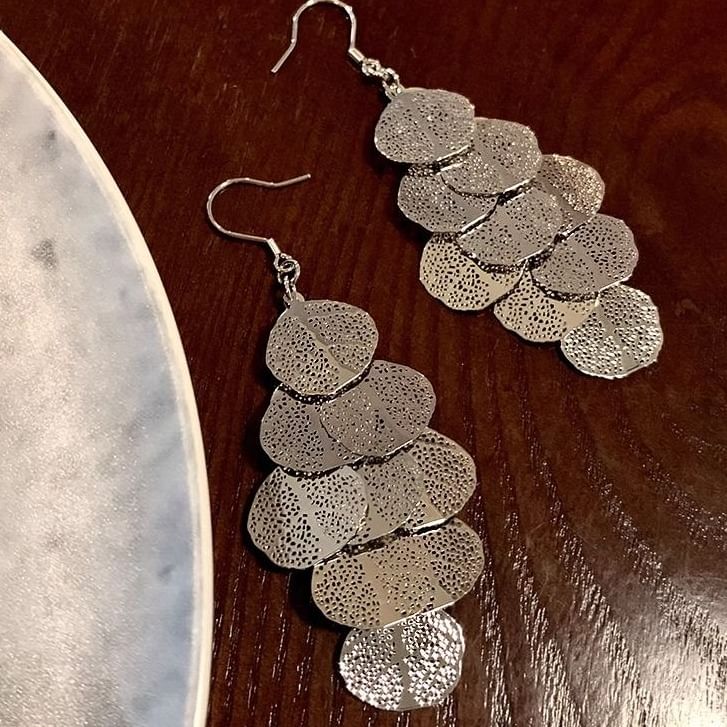 Chandelier Alloy Leaf Earring