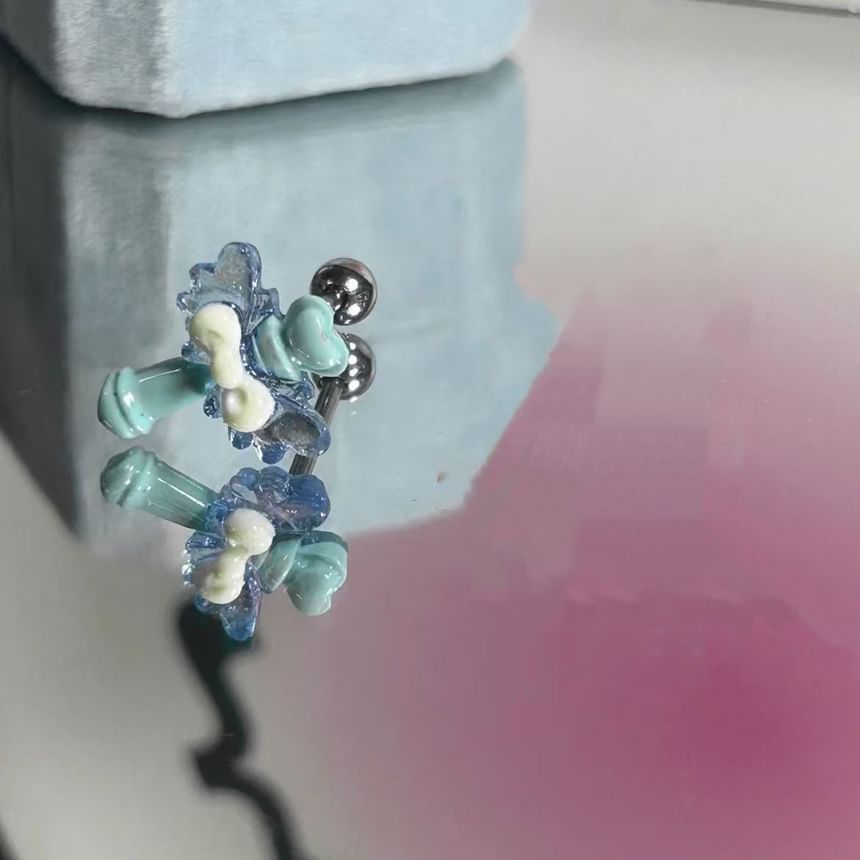 Stud / Alloy Wand Shell Heart Earring 3: of Rhinestone Set