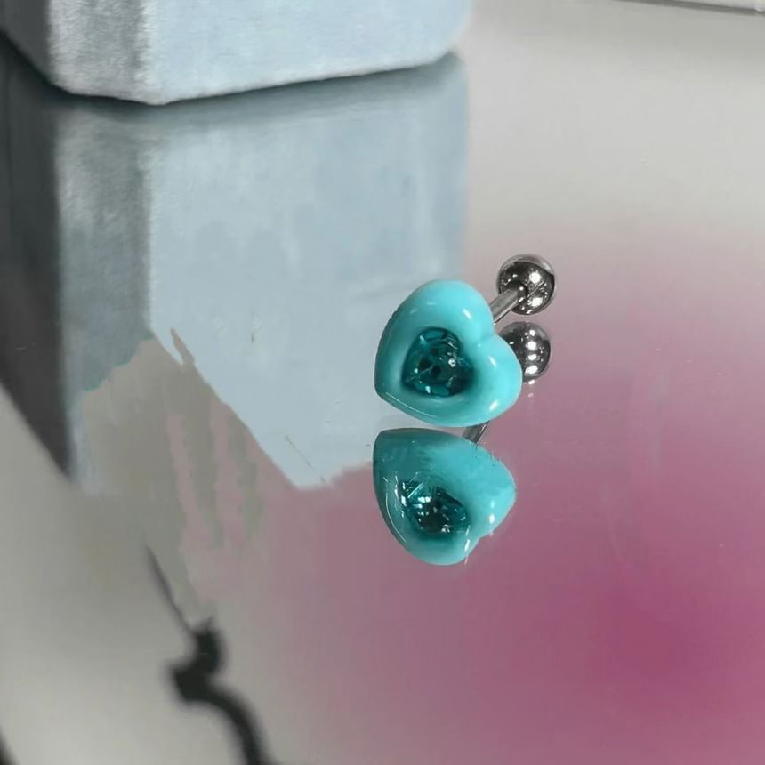Stud / Alloy Wand Shell Heart Earring 3: of Rhinestone Set