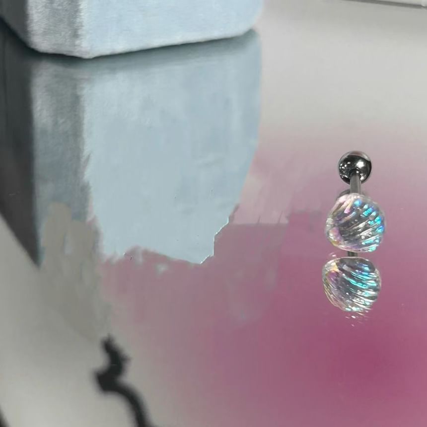 Stud / Alloy Wand Shell Heart Earring 3: of Rhinestone Set