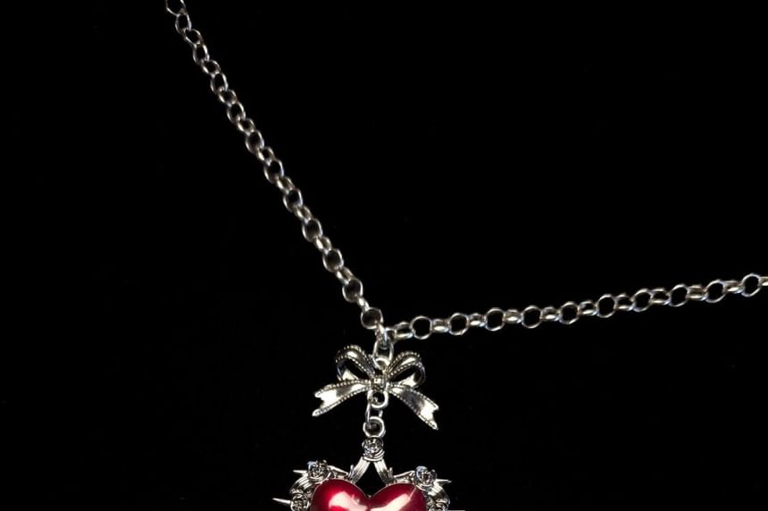 Alloy Necklace Cross Heart Pendant