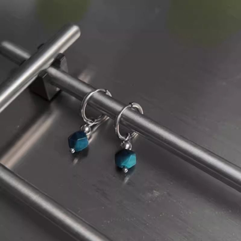 Gemstone Faux Earring Drop Alloy