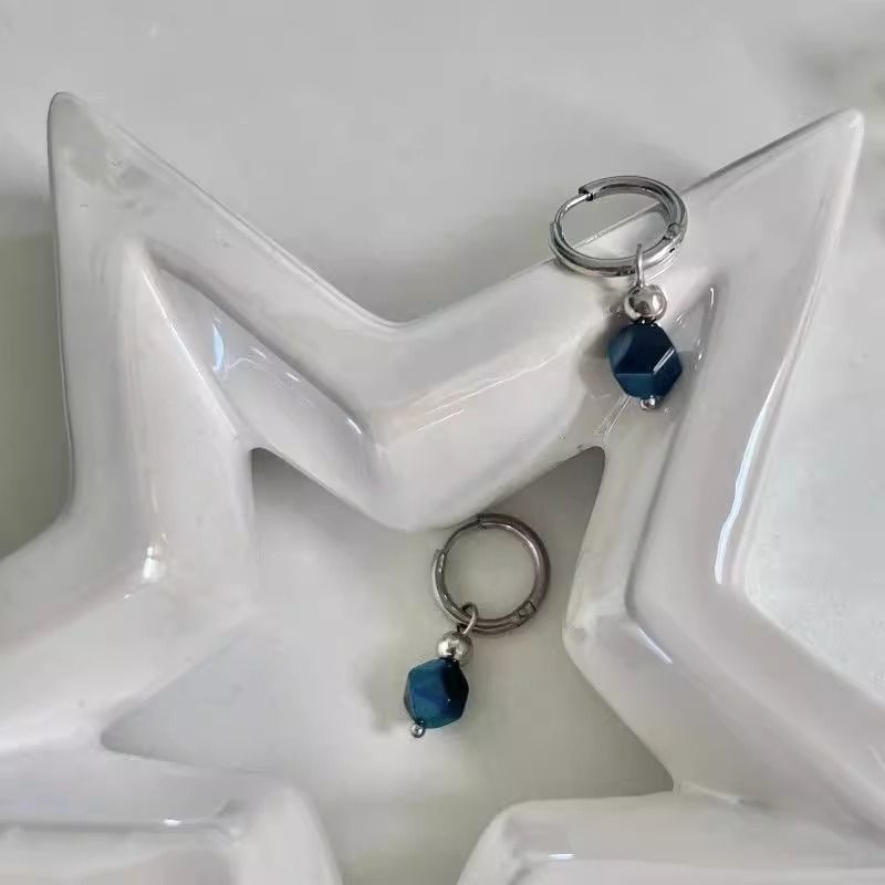 Gemstone Faux Earring Drop Alloy