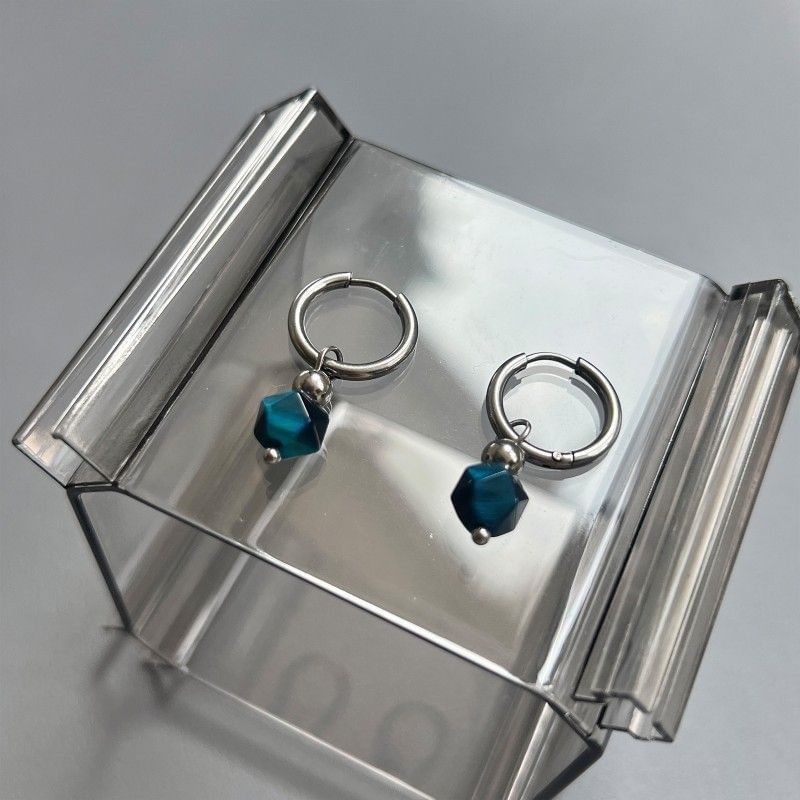 Gemstone Faux Earring Drop Alloy