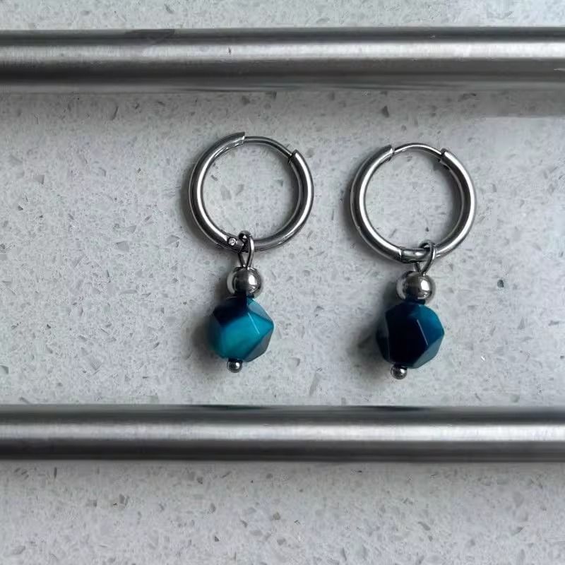 Gemstone Faux Earring Drop Alloy