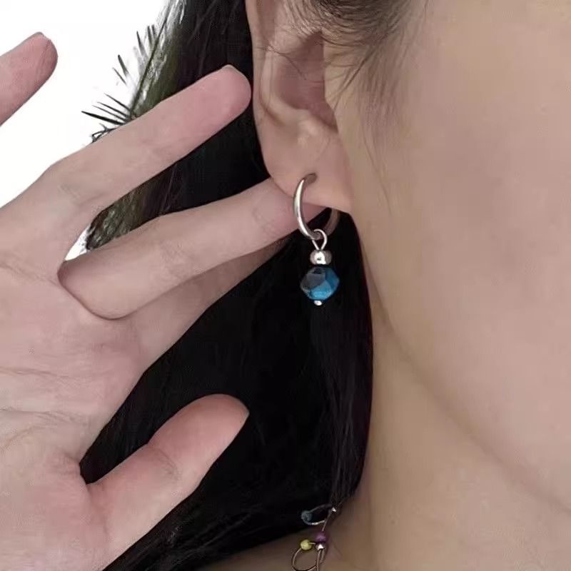 Gemstone Faux Earring Drop Alloy