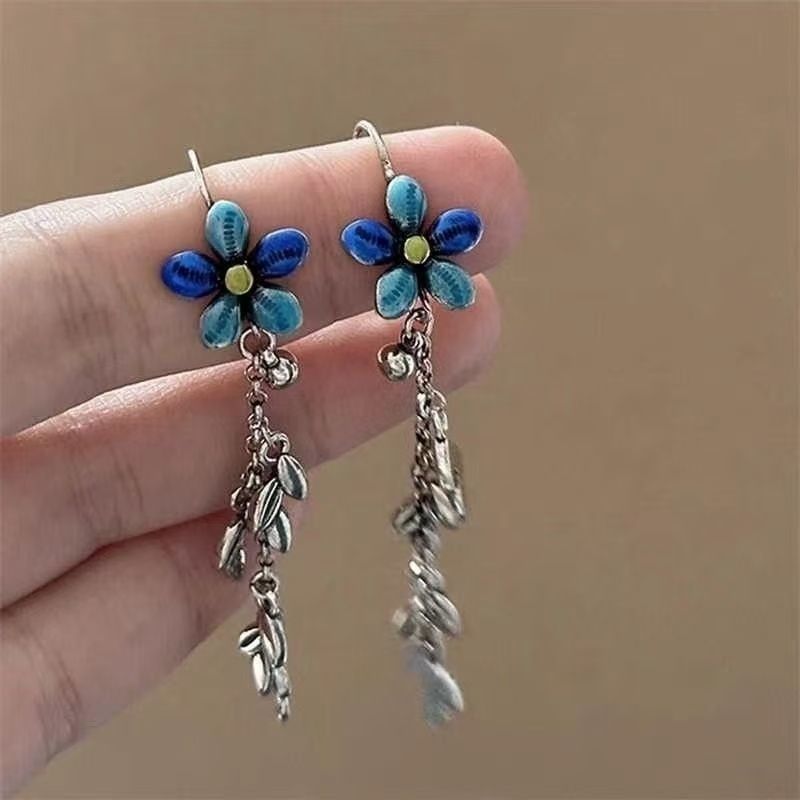 Earring Alloy Floral Dangle