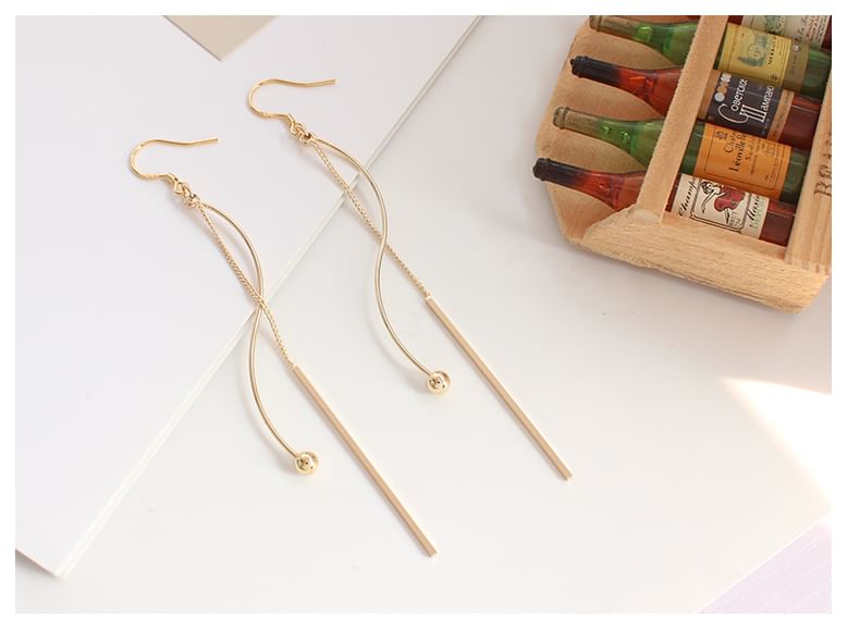 / Bead Earring Dangle Bar Clip-On
