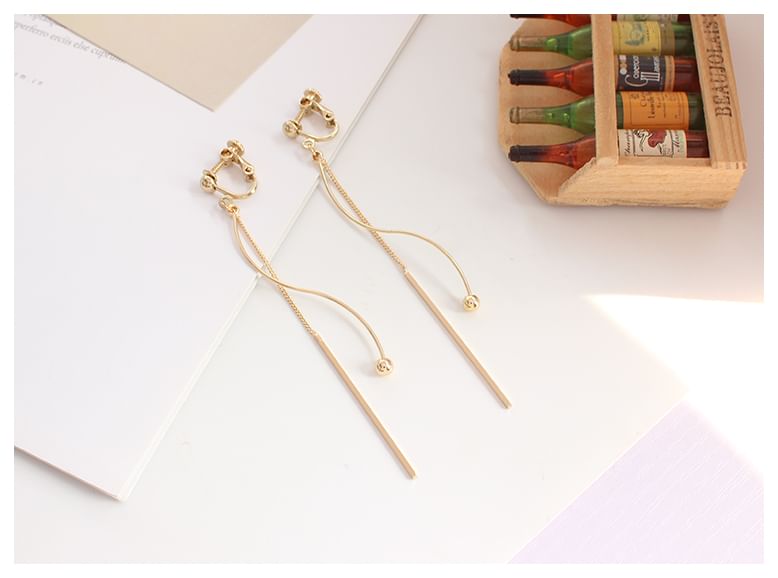 / Bead Earring Dangle Bar Clip-On
