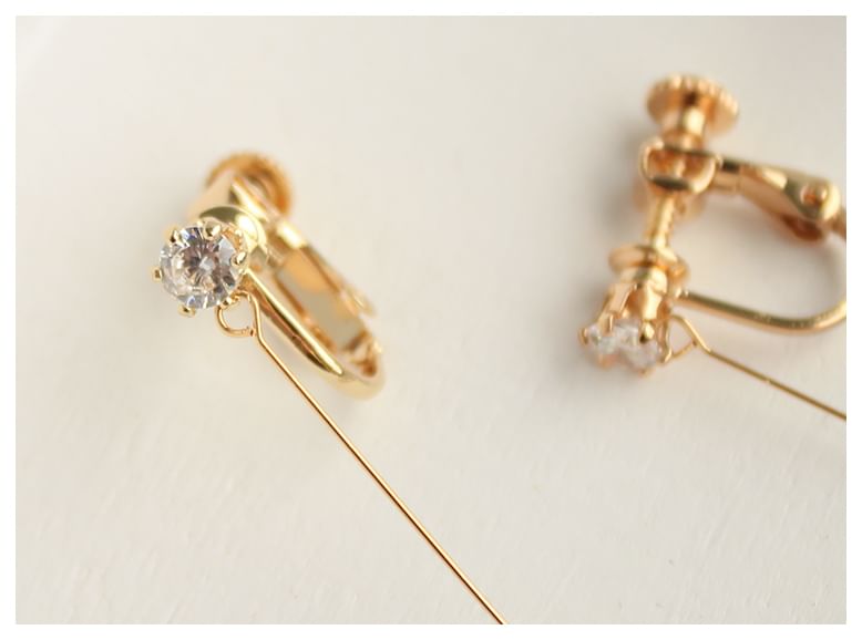 Earring Rhinestone Heart Drop