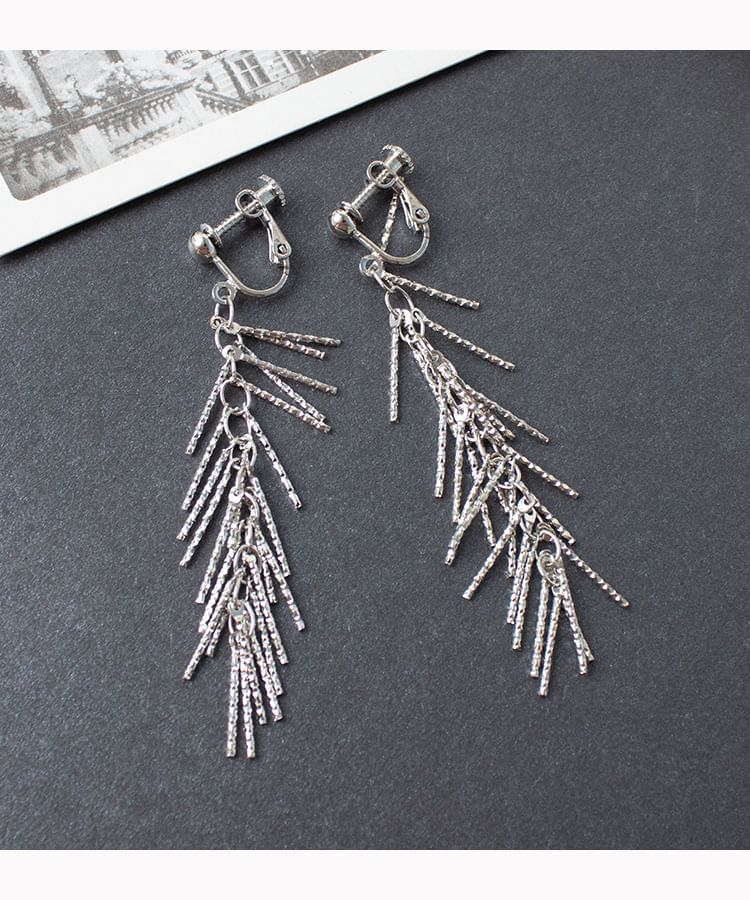 Drop Clip-On Earring / Fringed