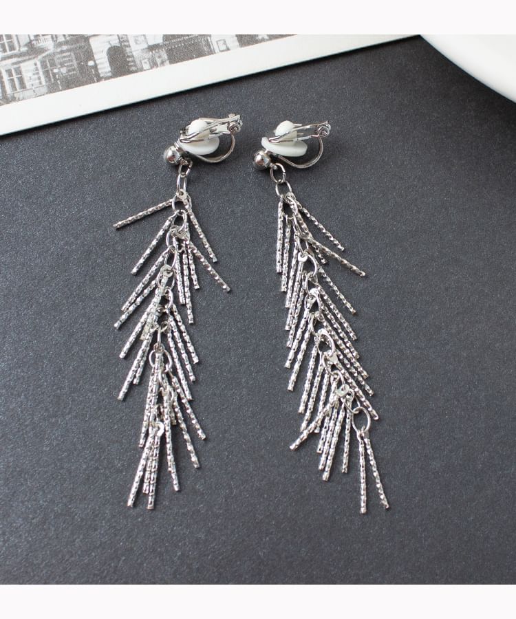 Drop Clip-On Earring / Fringed
