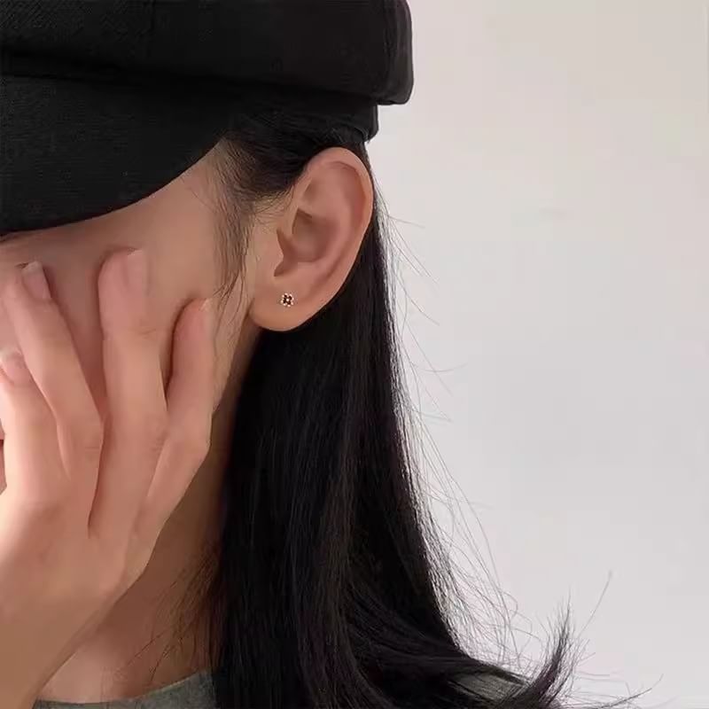 Earring Flower Stud Rhinestone