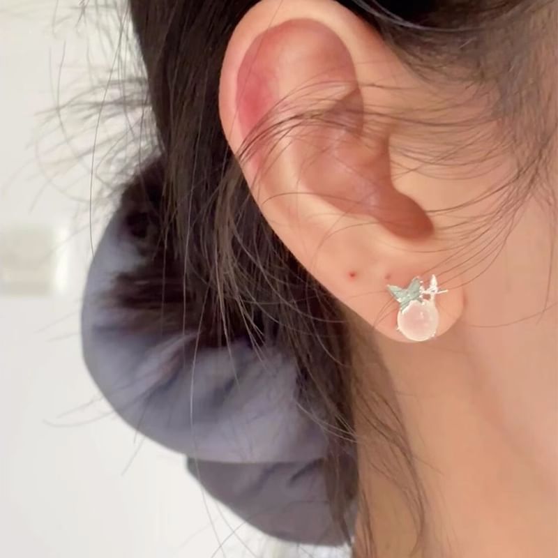 Earring Butterfly Enamel Cabochon Stud