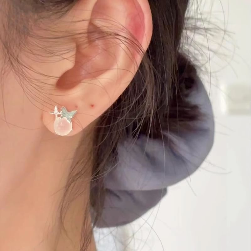 Earring Butterfly Enamel Cabochon Stud