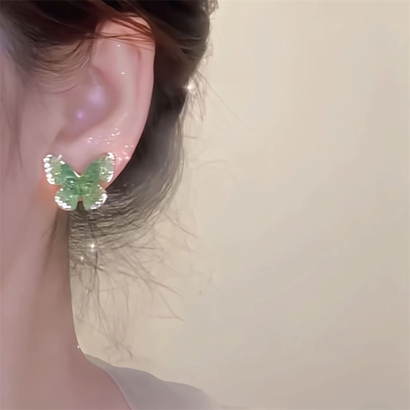 Butterfly Stud Rhinestone Earring