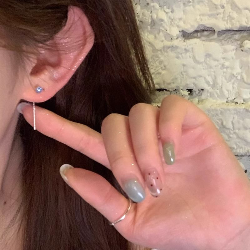 Flower Threader Earring Rhinestone