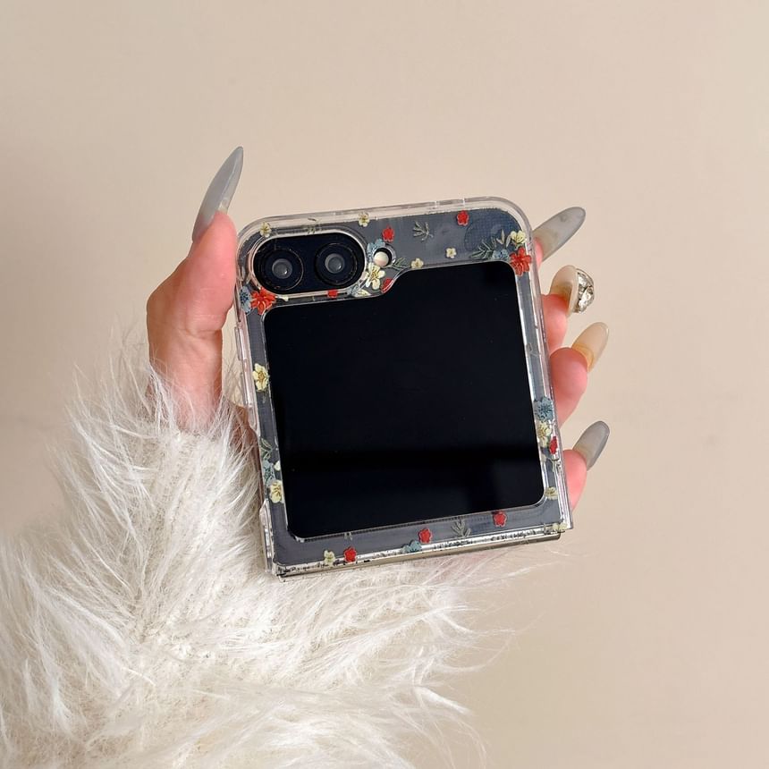 Floral Print Phone Case / Magnetic Suction / Set