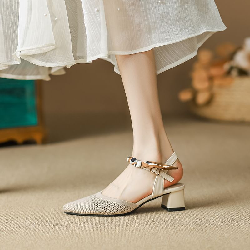 Heel Chunky Sandals Pointed