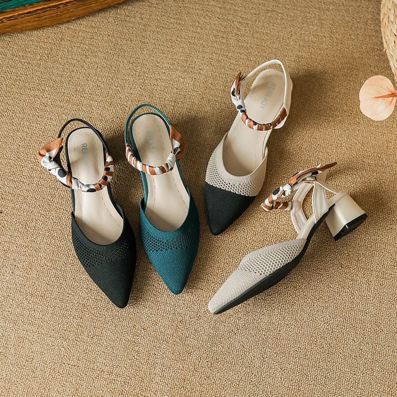 Heel Pointed Sandals Chunky