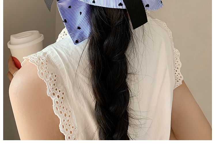 Scrunchie Heart Print Bow Striped
