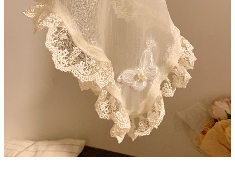 Butterfly Applique Trim Headband Lace