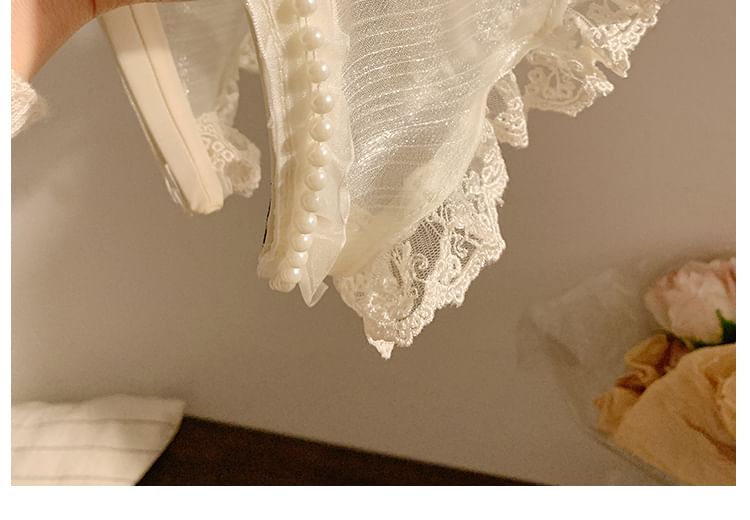 Butterfly Applique Trim Headband Lace