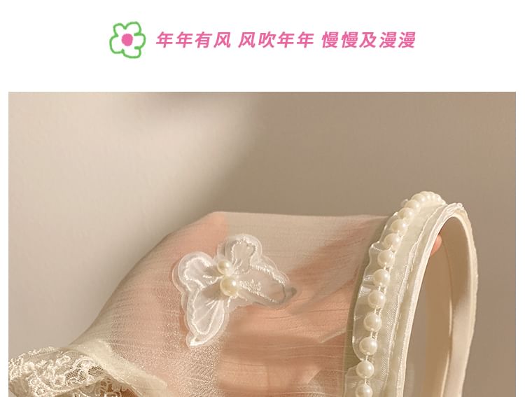 Butterfly Applique Trim Headband Lace